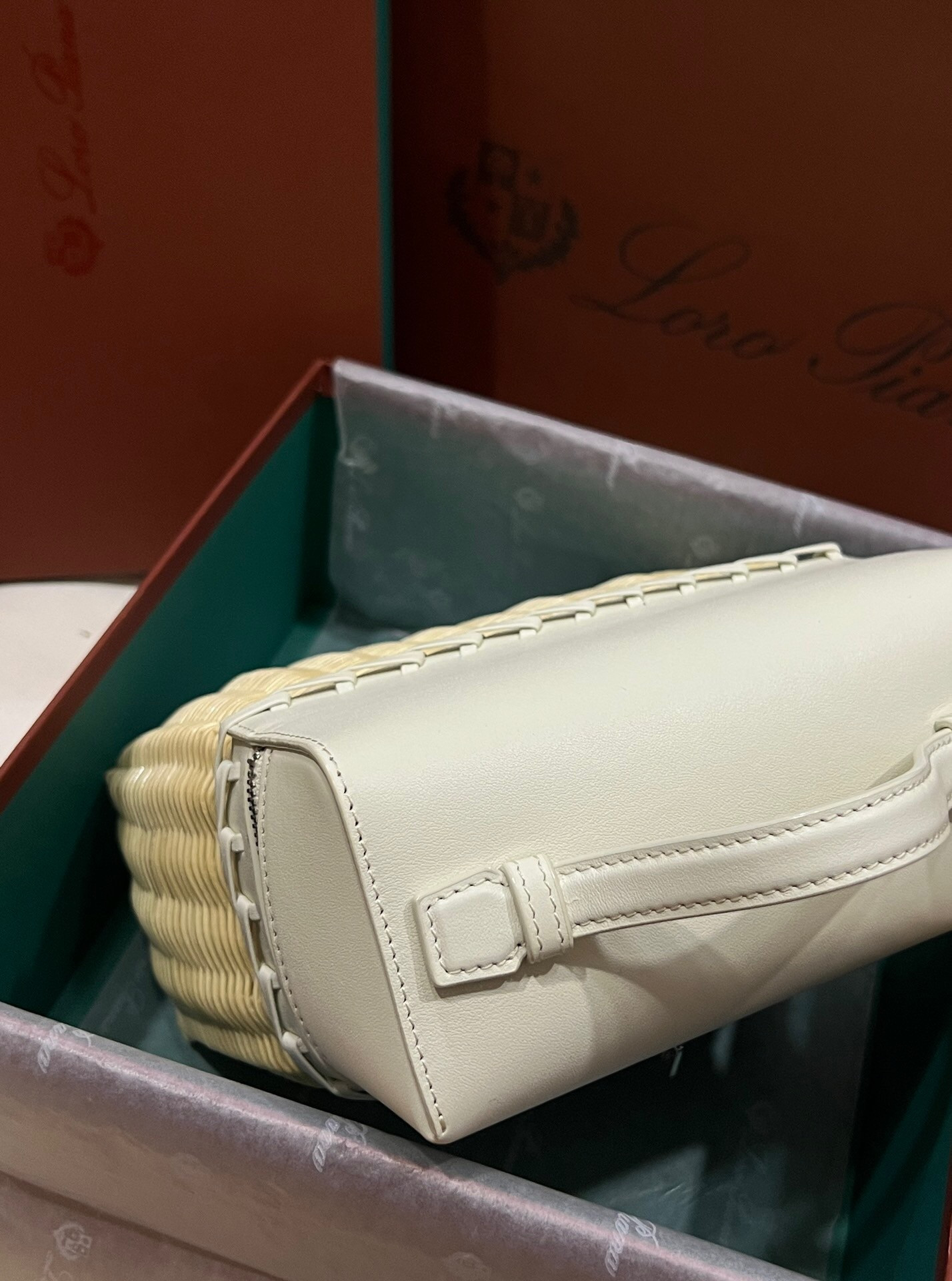 L**o p*ana extra pocket l19 wicker bag 17.5x21x10cm