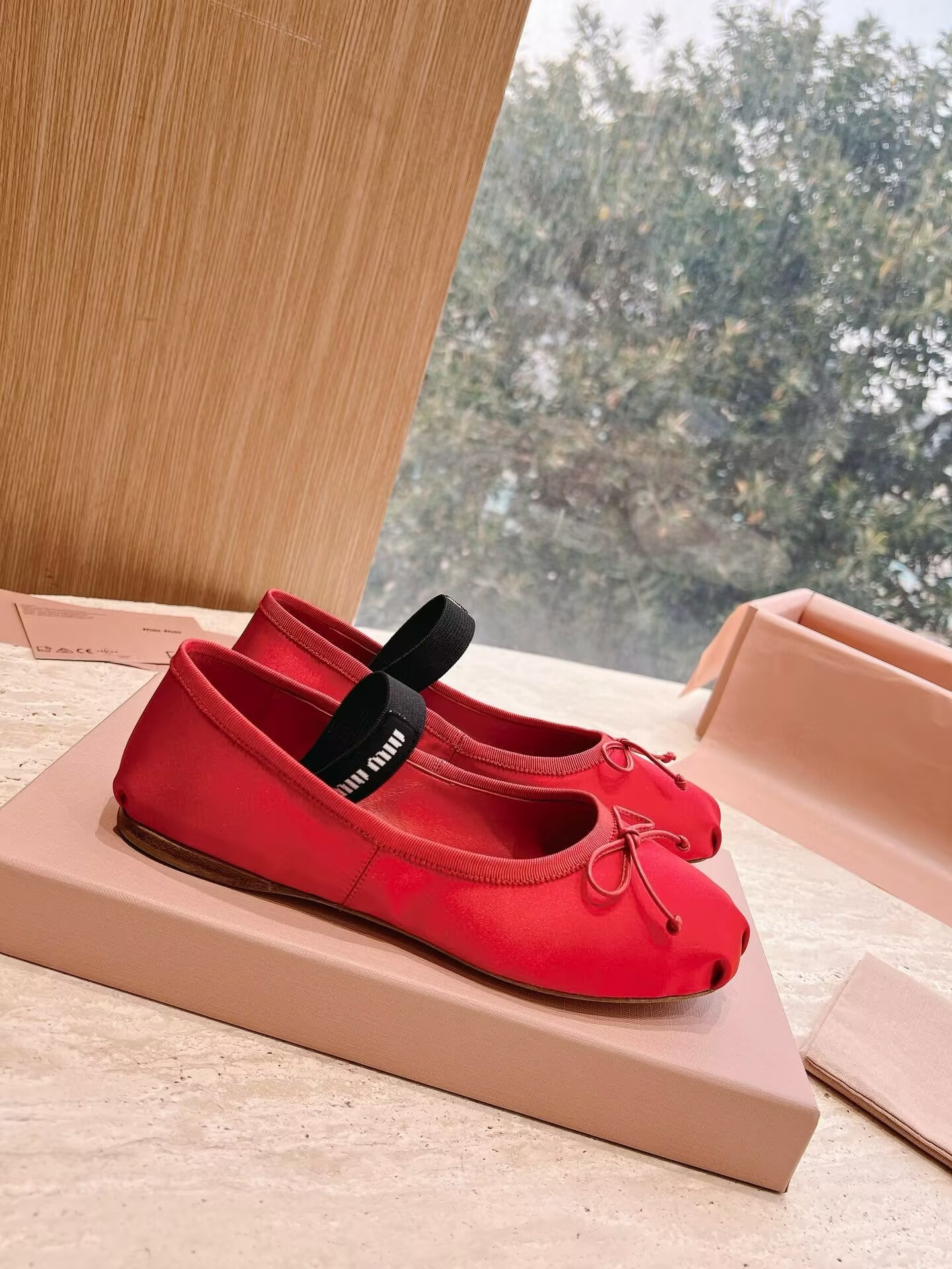 UA Miu Miu Satin Ballerinas