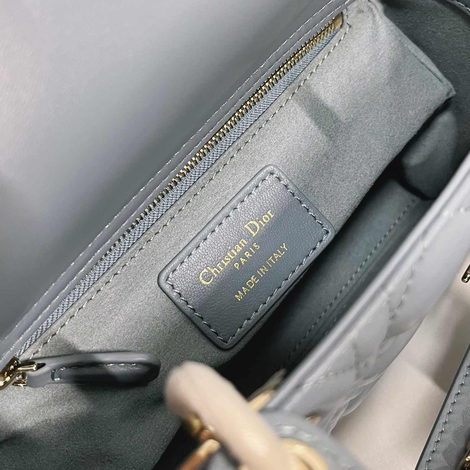 small lady D*or my abcD*or bag cloud blue 8 x 6.5 x 3 inches