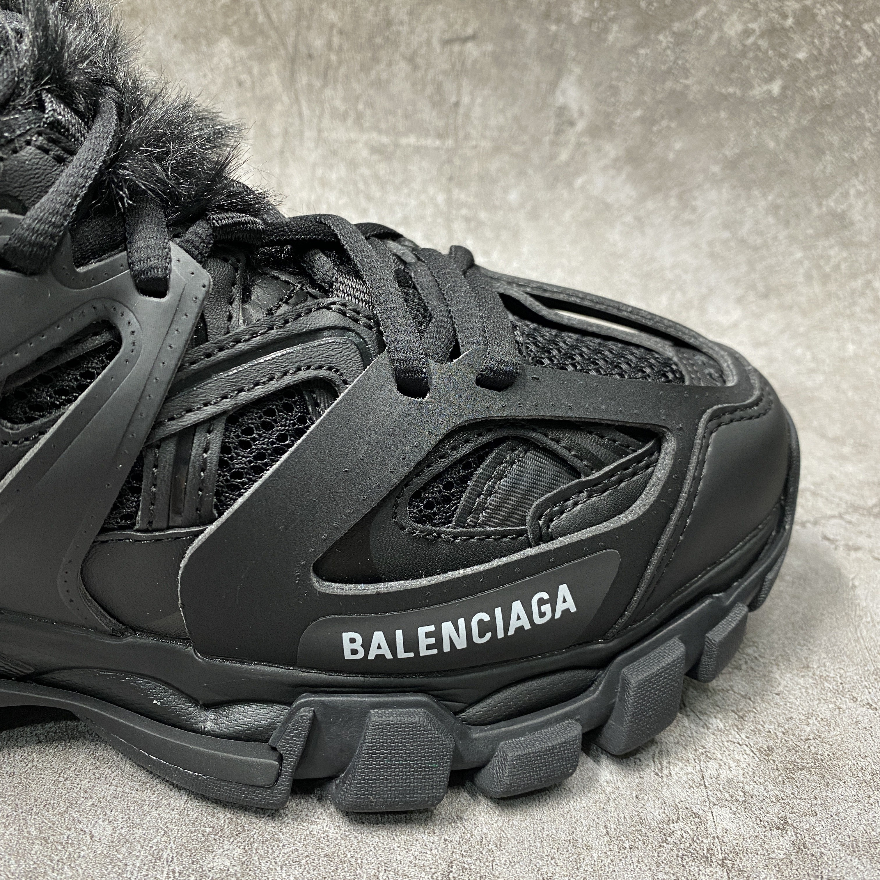 Balenciga Track Sneaker Black Fur