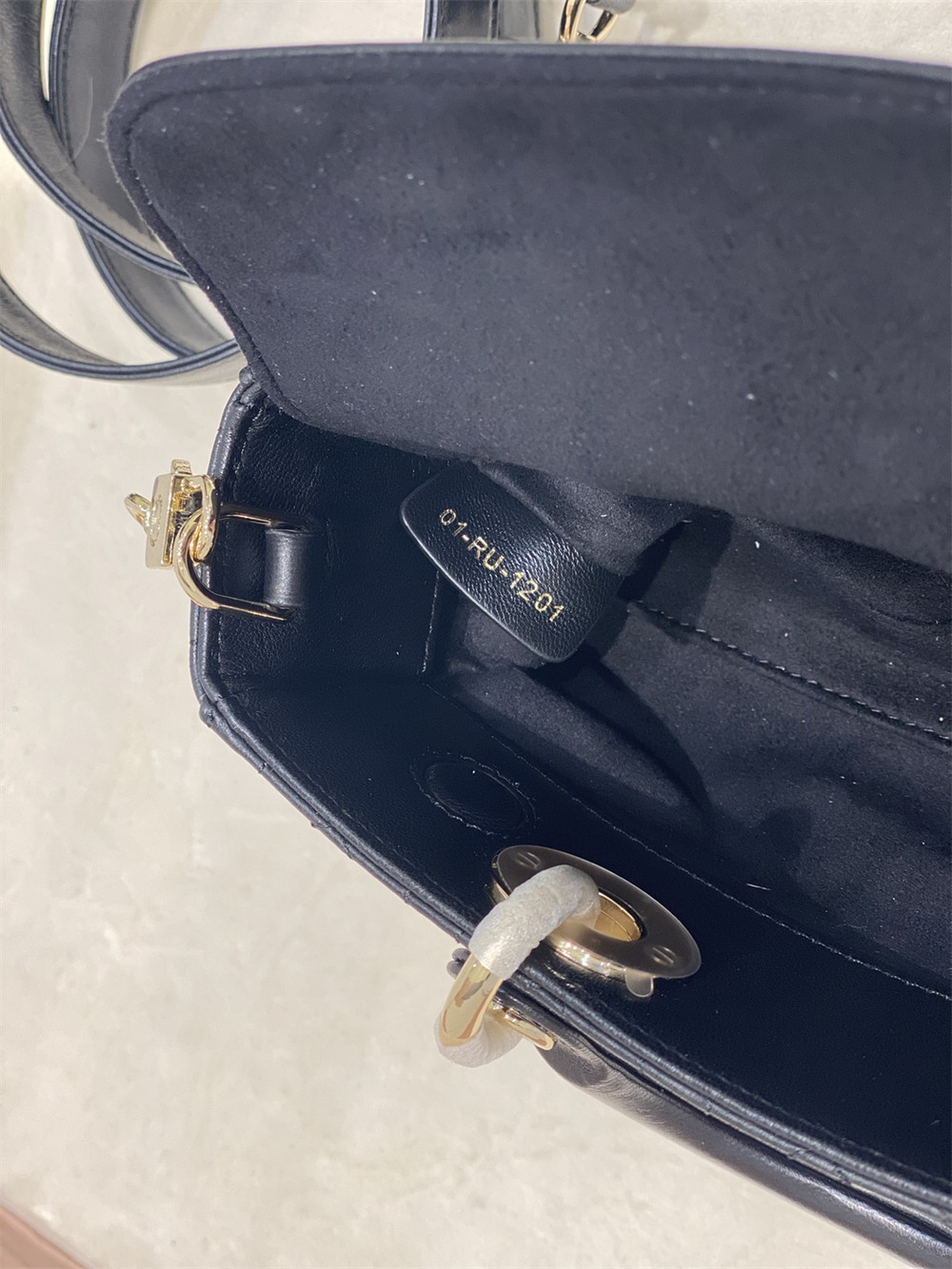 SMALL LADY D-JOY BAG Black Cannage 22 x 12 x 6 cm