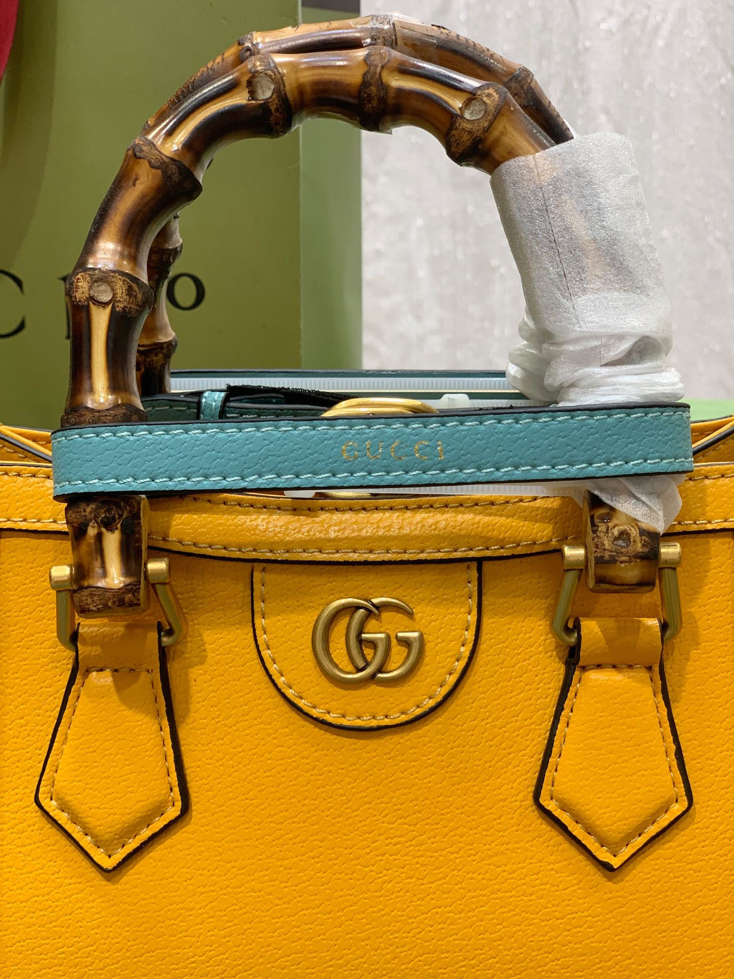 G*u*i diana mini tote bag orange 20w x 16h x 10d cm