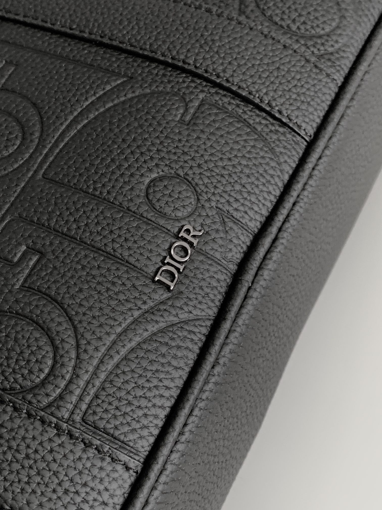 D*or zipped briefcase black D*or gravity leather and black grained calfskin 37 x 28 x 6 cm