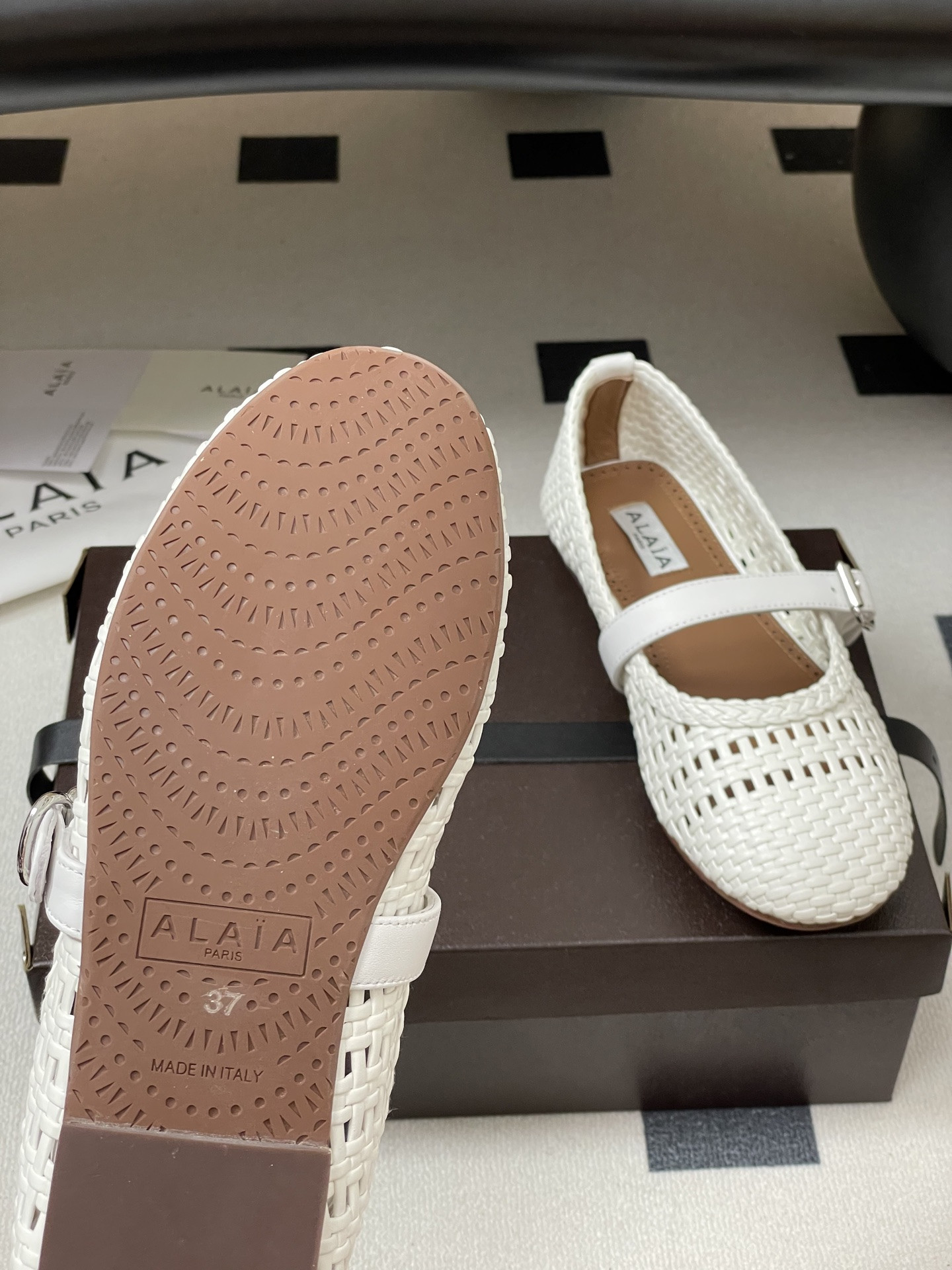 UA Alaïa Hollow Woven Mary Jane Flats(Customized Size 7-10 days production time)